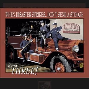 Three Stooges Fire Dept Tin Sign